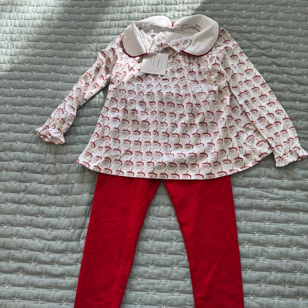4T Santa Set with Peter Pan Collar, NEW WITH TAGS
